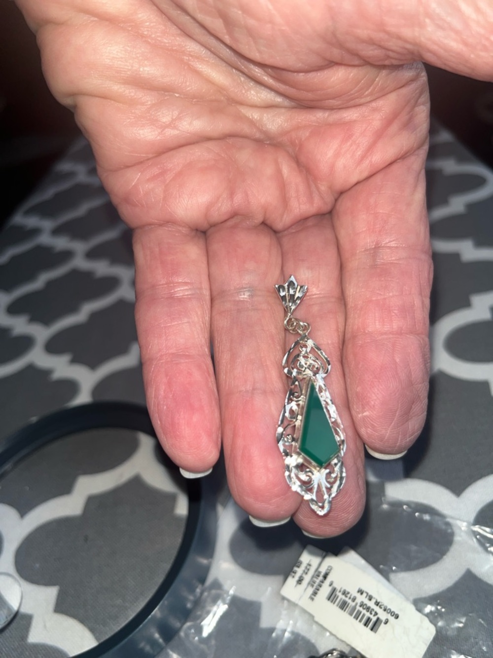 NWTs Sterling Silver & Malachite Filigree Dangle Earrings